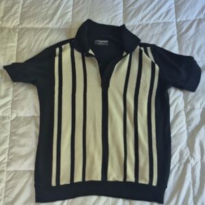 Classic Black and White Striped Men's Sweater